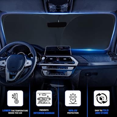 Tacoma Custom Windshield Sun Shade for Toyota Tacoma 2016 2017 2018 2019 2020 2021 2022 2023 2024 2025 Front Window Sunshade Sun Visor 400D Shade Blocks UV Rays Car Accessories - Image 5