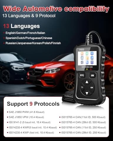 XIAUODO OBD2 Scanner Car Code Reader Support Voltage Test Plug and Play Fixd Car CAN Diagnostic Scan Tool Read and Clear Engine Error Codes for All OBDII Protocol Vehicles Since 1996(Black) - Image 5