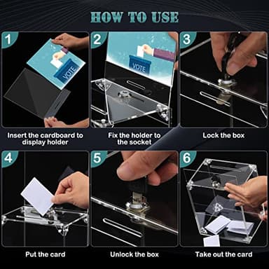 KYODOLED Large Tall Acrylic Donation Box with Slot and Lock, Clear Ballot Box with 6"x8" Sign Holder Storage Container for Voting, Raffle,Tip Jar, 6.7"x5.23"x8" - Image 6