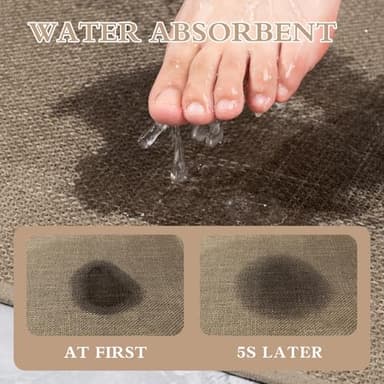 chakme Bathroom Rugs Mat 24x17, Ultra Thin Non Slip Bath Mat Small Quick Dry Absorbent Bath Mat for Bathroom Floor, (Dark Beige, 24"x17") - Image 4