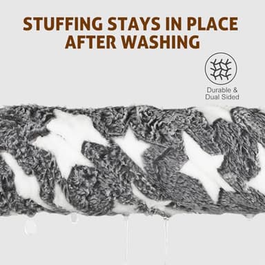 Mora Pets Cat Bed Dog Crate Pad Ultra Soft Pet Bed with Cute Star Print Washable Crate Mat for Small Dogs and Indoor Cats Reversible Fleece Dog Kennel Pad Cat Carrier Mat 14 x 17.5 inch Grey - Image 4