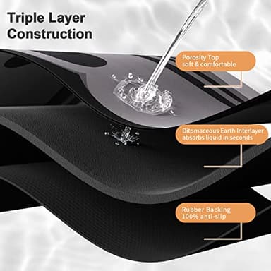 Stiio - Cat Food Mat, Rubber Backed Pet Feeding Mat for Floor Non-Slip Waterproof Dog Water Bowl Tray, Easy to Clean Pet Placemat, Grey 17x28 inches - Image 6