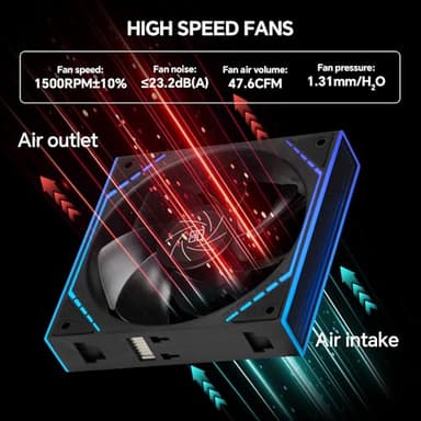 Thermalright TL-M12QR X3 120mm PC Reverse Blade Case Fans, Daisy-Chain | 1500RPM | ARGB | Dual Infinity Mirrors Lighting for Gaming Build(3-Pack) - Image 5