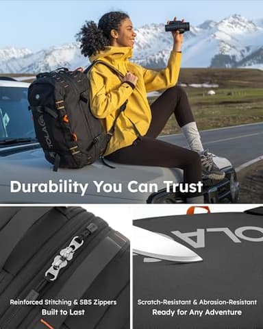 Tolaccea Travel Laptop Backpack, Large Carry on Backpack Flight Approved Convertible Duffle Luggage Bag Daypack Work Business Rucksack Fits 16" Laptop for Men Women 3 Carrying Ways, 40L-50L Expandable - Image 7