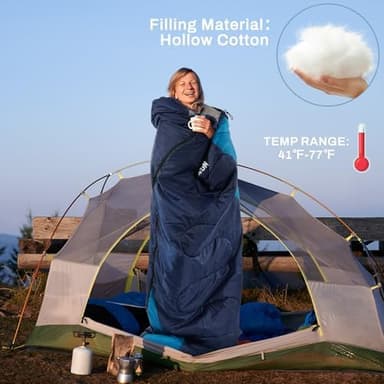 Sleeping Bag for Adults Teens Kids Cold Warm Weather, Portable Waterproof & Lightweight, Compact with Compression Sack, for 3-4 Seasons Camping, Backpacking, Hiking, Travel, Indoors Outdoors - Image 6
