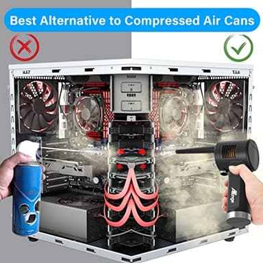 Electric Air Duster, Cordless Air Duster, Rechargeable Compressed Air Duster, 33000 RPM Air Blower, Two Smart Start Modes, Good Replacement for Compressed Air Can, Reusable Dust Destroyer… - Image 3