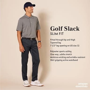 Amazon Essentials Men's Slim-Fit Stretch Golf Pant, Navy, 32W x 34L - Image 2