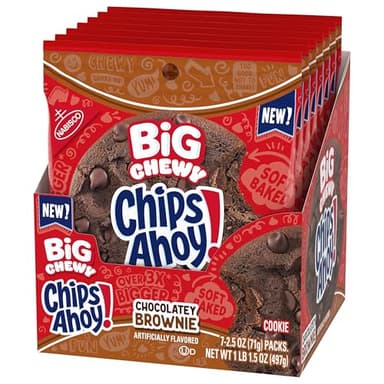 CHIPS AHOY! Big Chewy Chocolate Chip Cookies, Chocolatey Brownie, 14 Snack Packs (1 Cookie Per Pack) - Image 13