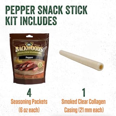 LEM Products Backwoods Pepper Snack Stick Seasoning Kit, Ideal for Wild Game and Domestic Meat, Seasons Up to 20 Pounds of Meat, 1 Pound, 13.5 Ounce Package with Pre-Measured Cure Packet Included - Image 4