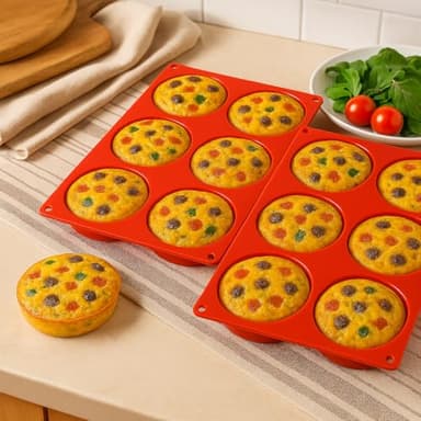 Muffin Top Pan 4 Inch Round Muffin Pan Silicone Egg Molds for Breakfast Sandwiches (4, 4 inch) - Image 3