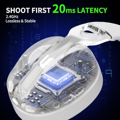 Black Emblem X2 Wireless Gaming Headset, 2.4GHz Gaming Headphones with Mic, Bluetooth 5.4, 50H Battery, Breathable Earcups, Lightweight Wireless Headset for PC/PS5/PS4/Switch - Image 4