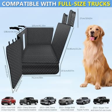 DIAMOOKY Truck Back Seat Extender for Dogs, Upgraded Waterproof Pet Seat Cover with Door Protection, Hard Bottom, Holds 420lbs, Dog Hammock for F150/Silverado 1500/GMC Sierra 1500/RAM 1500/Titan - Image 7