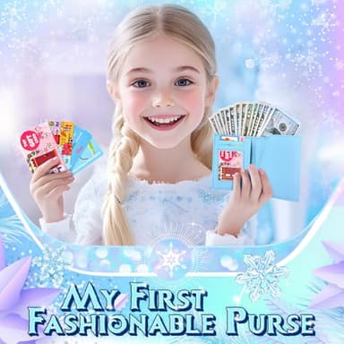 Little Girl Purse, Frozen Toys for Girls Gifts, Toddler Purse Play Makeup, Pretend Makeup for Toddlers, Girl Gifts Frozen Purse, Birthday Christmas Princess Gifts Toys for 3 4 5 6 7 8 Year Old - Image 7