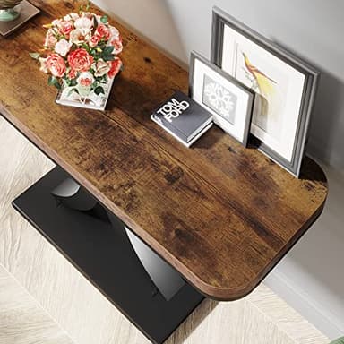 LITTLE TREE Industrial Entryway Console Table, Compact Foyer Hallway Accent Table for Small Space - Image 6