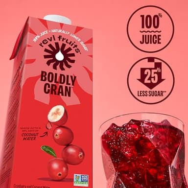 Revl Fruits™ 100% Juice, Boldly Cran™ Cranberry Juice, No Added Sugar, 32 fl oz. Carton (Pack of 6) - Image 3