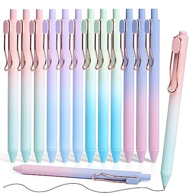 Drawdart Smooth Writing Pens, 12 Pcs No Bleed & Smear, Black Ink Fine Point (0.5mm), Retractable Aesthetic Journaling Pens for Women & Men - Image 8