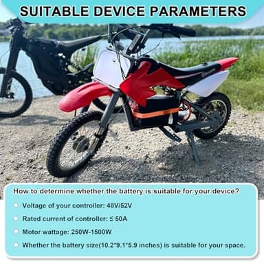BtrPower 48V 45AH LiFePO4 Battery Ebike Lithium Battery Pack,50A BMS and 5A Fast Charger for 1500W-350W Motor - Image 4