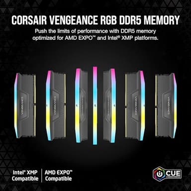 CORSAIR Vengeance RGB DDR5 32GB (2x16GB) DDR5 6400MHz CL32 AMD Expo Intel XMP iCUE Compatible Computer Memory – Gray (CMH32GX5M2B6400Z32) - Image 2