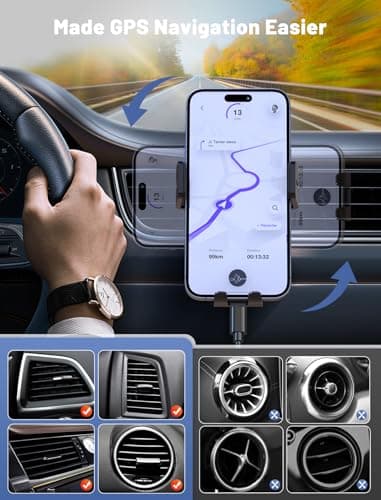 Wireless Car Charger, MOKPR Auto-Clamping Car Mount 15W/10W/7.5W Fast Charging Air Vent Car Phone Mount Compatible with iPhone 15/14/13/13 Pro/12 Pro Max/12 pro/12/11/10 Series, Samsung Galaxy Series - Image 4