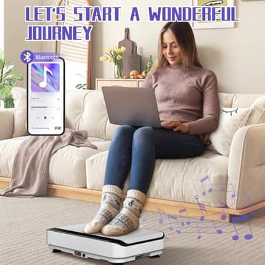 Vibration Plate Exercise Machine | with Bluetooth for Lymphatic Drainage | 400lbs Capacity with 9 Preset Modes & 99 Speed | Home Gym Equipment for Whole Body Vibrating Workout | Weight Loss & Toning - Image 3