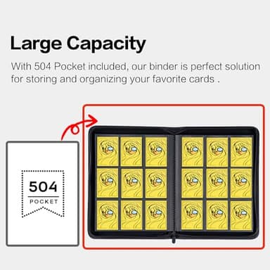 DRZERUI Trading Card Binder - Premium 9 Pocket Card Binder with Sleeves, Includes Mesh Pocket and Custom Tag Design for Card Collection (Model A) - Image 2