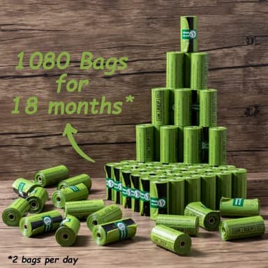 GREENER WALKER Poop Bags for Dog Waste, 1080 Doggy Waste Bags Extra Thick Strong 100% Leak-Proof (Green) - Image 5