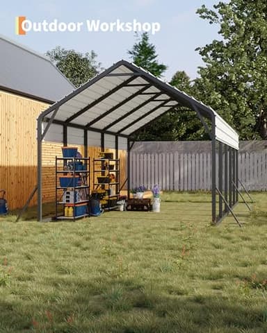 GarveeLife 13'x26'x11' Oversized Metal Carport, Steel Heavy Duty Car Ports for All-Weather, Tall Carport for Full-Size Pickup Trucks, Boats, and Tractors, N.W. 780 Lbs - Image 8