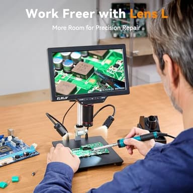Elikliv 4K 3-Lens Digital Microscope: TL301-Magnetic Coin Microscope Magnifier Full Coin View, Soldering Microscopes for Adults with 7" IPS Screen, Side Lights, 10" Stand, PC/TV Compatible, 64GB - Image 4