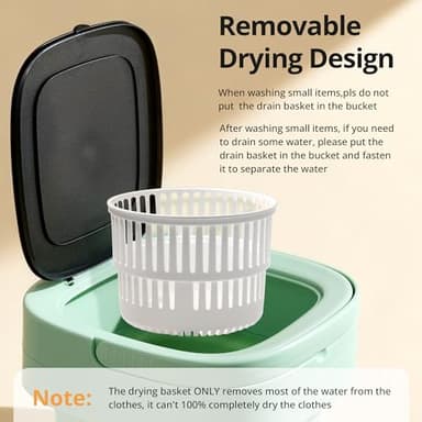 Portable Washing Machine, Mini Washer, 16L Upgraded with Spin Basket Laundry Machine, Foldable Design Ideal for Apartment, Home and Hotel, portable washer 3 Cleaning Modes Suitable for Small Clothes - Image 7