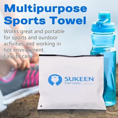 Sukeen Cooling Hoodie Towel, Absorbent Quick-Drying Cooling Towels for Neck and Face, UV Sun Protection Cooling Neck Wraps Sport Head Cooling Towel Hot Weather - Image 9
