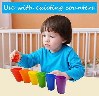 Skoolzy Rainbow Stacking Cups 6 Piece Set - Color Sorting Toys for Toddlers Primary Matching Fine Motor Skills Color Recognition for Montessori Preschoolers Toddler Activities Primary for Kids - Image 7