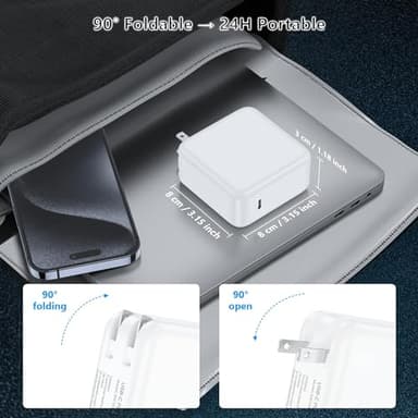 IEFUU 118W USB C Laptop Charger Compatible with MacBook Pro/MacBook Air 2022|2021|2020|2019|2018,Type-C PD Power Adapter Compatible with iPhone 16 Pro Max iPad Pro Air with 6.6ft C-C Fast Charge Cable - Image 3
