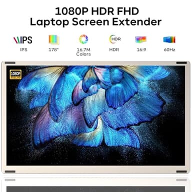 Laptop Screen Extender, 15.6'' 1080P FHD Laptop Monitor Extender with 235°Rotation Detachable Dual Monitor, Plug & Play, Triple Screen for 13"-17.3" Laptops Compatible with Mac/Wins/Android/Dex - Image 2