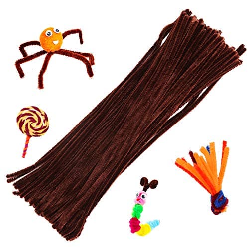 100 Pieces Brown Pipe Cleaners Chenille Stem, Pipe Cleaners Set for DIY Arts Crafts Decorations (Brown) - Image 1