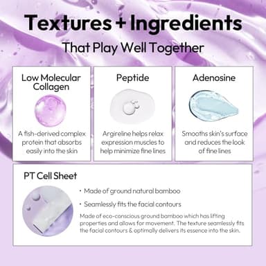 LAPCOS Collagen Sheet Mask, Firming Daily Face Mask with Collagen Peptides for Anti-Aging, Helps to Minimize Wrinkles, Restores Skin Elasticity & Firmness, Hydrating, Korean Beauty, 5-Pack - Image 3