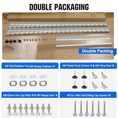 ECO-WORTHY 2 Sets 45inch Adjustable Solar Panel Tilt Mount Brackets with Foldable Tilt Legs, Ieal for 2-4pcs 100 200 300 400 Watt Solar Panel for Roof, RV, Boat, and Off-Grid - Image 7