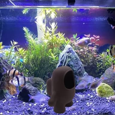 AnRui Cute Fish Tank Decor Ceramic Aquarium Accessories Hideout Cave Decorations Ornaments for Small Betta Amano Shrimp Cichlid Bonsai to Play, Hide and Rest - Image 6