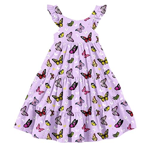Vieille Toddler Dress 2T Baby Girl Infant Clothes Butterfly Flutter Princess Dress Summer Beach Outfits for Girls 3T - Image 1