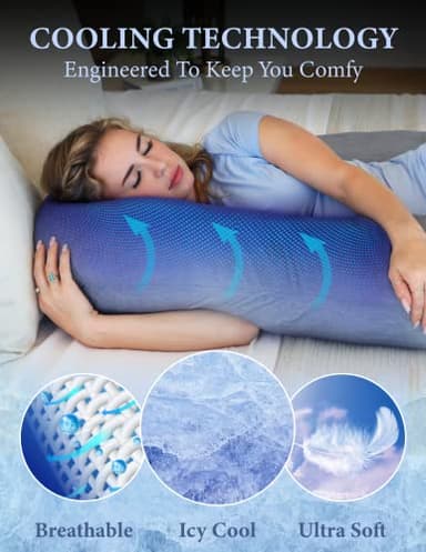 Pharmedoc Pregnancy Pillows, U-Shape Full Body Pillow – Removable Cooling Cover -Dark Grey – Belly and Back Support - Maternity Essential - Pregnancy Must Haves - Image 5
