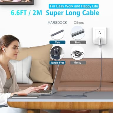 USB C to USB C Cable for MacBook Air/Pro, iPad Pro 12.9 11 inch, iPad Air 5 4, Mini 6, iPhone 15/15 Pro/15 Plus/15 Pro Max, Samsung Galaxy, Pixel, LG, Type C Fast Charging Cord 60W 6.6FT - Image 3