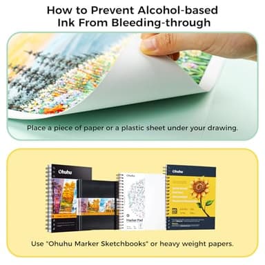 Ohuhu Markers, 48-color Double Tipped Alcohol Markers, Chisel & Fine Alcohol-based Art Marker Set for Adults Coloring Illustration, Great Value Pack for Students' Art Class, Better Designed Grip - Image 9