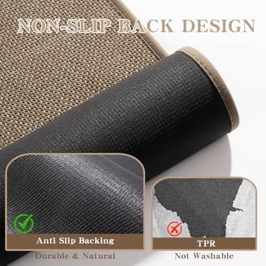 chakme Bathroom Rugs Mat 24x17, Ultra Thin Non Slip Bath Mat Small Quick Dry Absorbent Bath Mat for Bathroom Floor, (Dark Beige, 24"x17") - Image 5