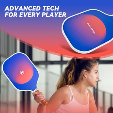 Niupipo Pickleball Paddles - Carbon Fiber Pickleball Paddle Set of 2 with Advanced Friction Coating Paddle Face & Enhanced Sweet Spot, Comes with 4 Balls, 2 Overgrips, 2 Ball Pickers & a Pro Bag - Image 3
