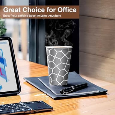 Huifany Coffee Cups 12 oz Paper Cups 240 Pack, Disposable Coffee Cups 12 oz Hot Cup, Disposable Cups Paper Insulated Cup for Cold Hot Drinks - Image 4