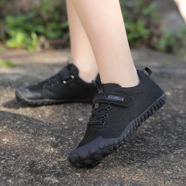 KUBUA Kids Barefoot Shoes Boys Girls Minimalist Sneakers Naturally Splay Shoes for Sports Running Walking Tennis Athletic Gym B Black 3.5 Big Kid - Image 8