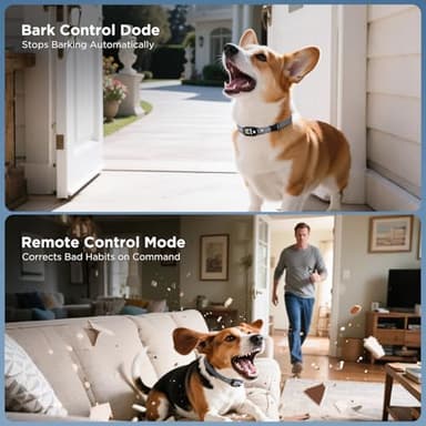 2 in 1 Dog Shock Collar & Dog Bark Collar, 4200 FT Dog Training Collar with Remote,3 Training Modes & Light for Night Walks,IP67 Waterproof Smart Anti Barking E-Collar with Adjustable Sensitivity - Image 3