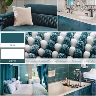 BSICPRO Bathroom Rugs and Mats Sets, 2 Piece Thick Absorbent Chenille Bath Mat Rug Set Non Slip, Soft Shaggy Bath Room Floor Mats for Bathroom, Machine Washable (20" x 60" Plus 20" x 32", Teal) - Image 3