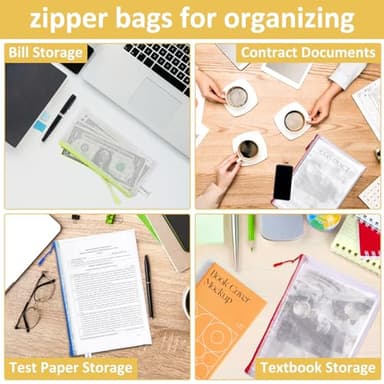 YOPCDJ 42pcs Mesh Zipper Pouch Bags, Puzzle Bag for Organizing Storage,12 Colors for Puzzles Board Game Storage, 8 Sizes for Reusable Plastic Zip Organizer for Travel - Image 5