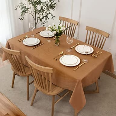 maxmill Harvest Swirl Design Table Cloth Waterproof Wrinkle Resistance Heavy Weight Soft Tablecloth for Fall Harvest Thanksgiving Dinning Tabletop Decoration Square 70 x 70 Inch, Fall Leaf - Image 2