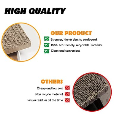 Cardboard Scratcher Pad Scratching Post:Smartbean 3PCS Cat Cardboard,Cat Scratch Pad,Cat Post,Double-Sided Design for Double Life… - Image 5